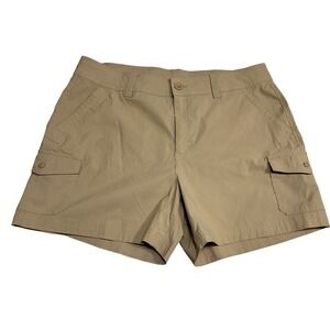 Eddie Bauer Women Tan Cargo Shorts Size 16 Outdoor Adventure Casual